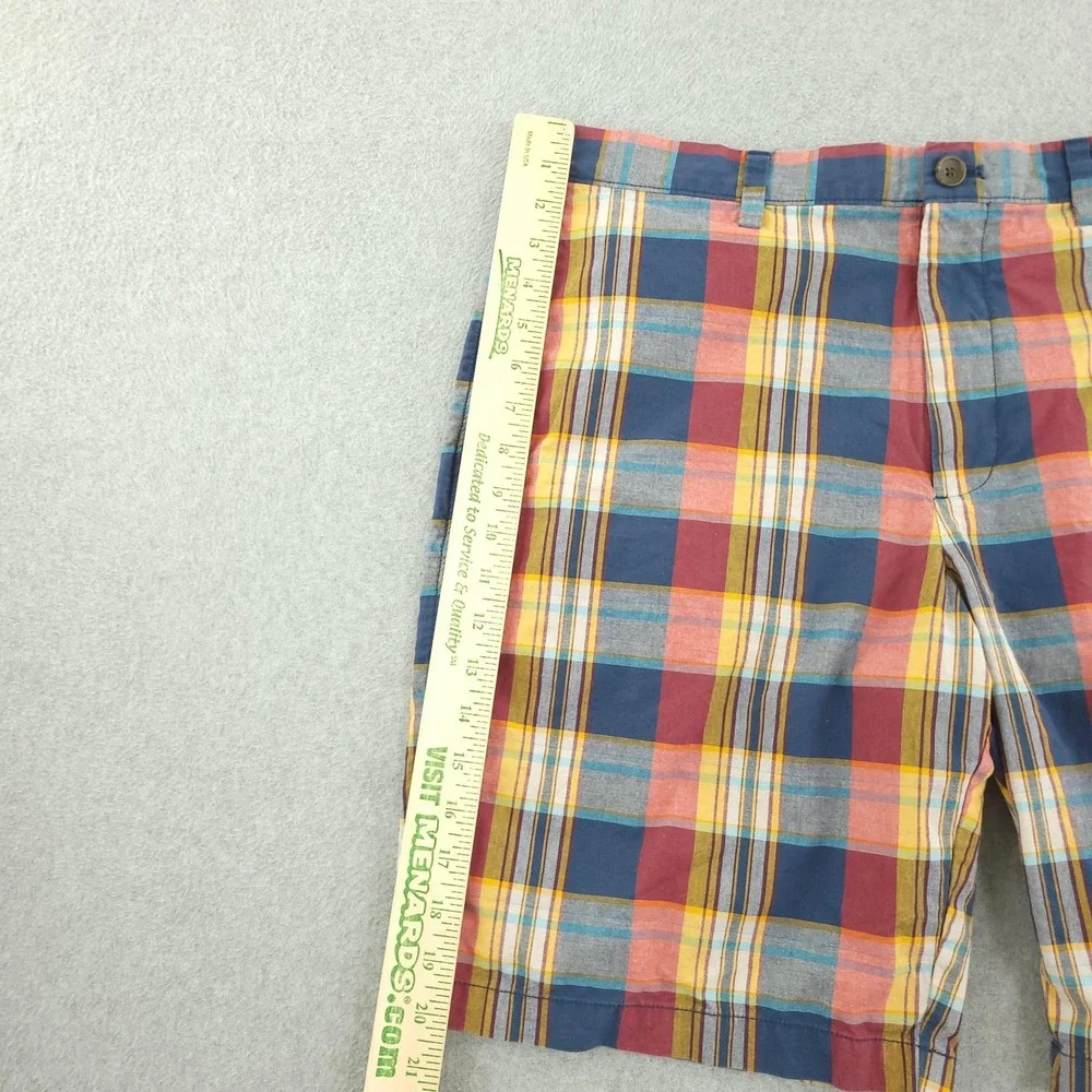 Banana Republic Shorts Mens 36 Multicolor Plaid Cotton Chino 10